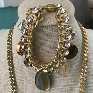 Chico’s Gold Rhinestone & Bead Bracelet